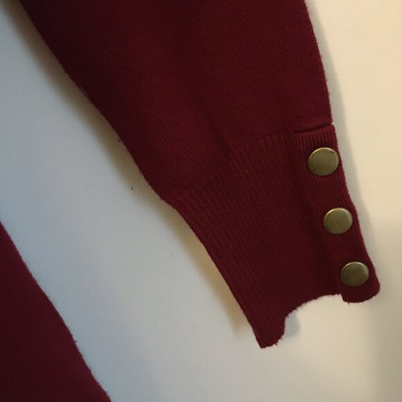 le chateau Long Burgundy Open Duster Cardigan - Picture 7 of 14